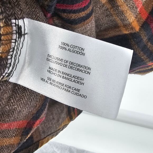 Orvis Big Bear Black Tan Plaid Check Heavy Flannel Shacket Button Up Shirt XL - Picture 8 of 8